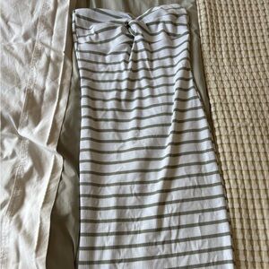 Derek Heart Olive and White Striped Dress